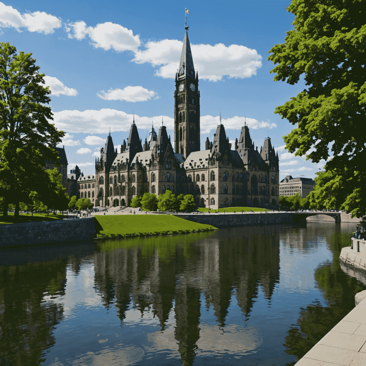 The Canadian Parliament Building in Ottawa, the seat of the federal government.